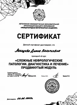 Сертификат сотрудника Мастерских Д.В.